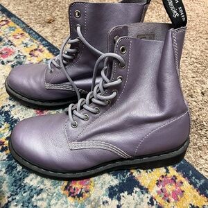Dr. Martens Lavender Leather Combat Boots